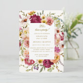 Summer Meadow Floral Photo Graduation Party Uitnod Kaart (Staand voorkant)