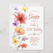 Summer Meadow Garden Verjaardagsfeest Kaart (Voorkant)