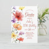 Summer Meadow Garden Verjaardagsfeest Kaart (Staand voorkant)