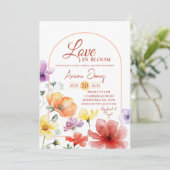 Summer Meadow Love in Bloom Vrijgezellenfeest Kaart (Staand voorkant)