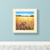 Summer Meadow met Milk Thistle Canvas Afdruk (Insitu (Houten vloer))
