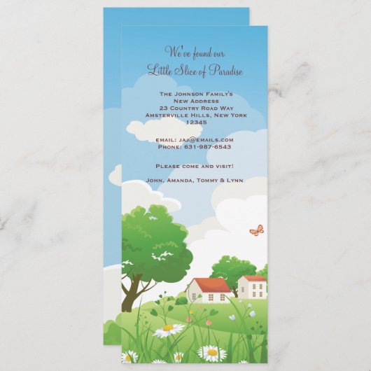 Summer Meadow Moving Announge Kaart (Voorkant / Achterkant)