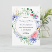 Summer Meadow Wildflower elegant floral Verloving Kaart (Staand voorkant)