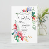 Summer Meadow Wildflower elegant floral Weddenscha Kaart (Staand voorkant)