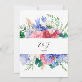 Summer Meadow Wildflower elegant floral Weddenscha Kaart (Achterkant)