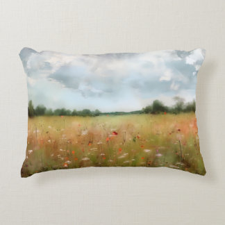 Summer Meadow Wildflower Landschapskunst Accent Kussen