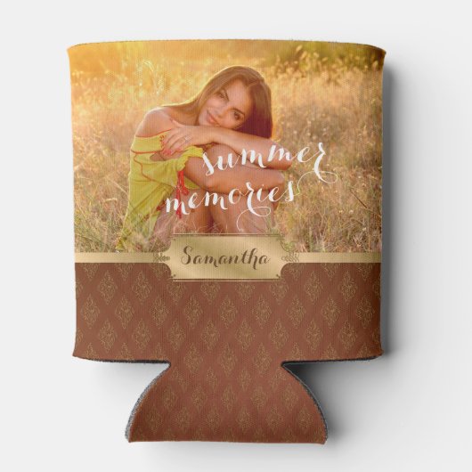 Summer Memories Custom Photo and Calligraphy Blikjeskoeler (Achterkant)