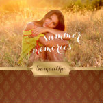 Summer Memories Custom Photo and Calligraphy Fotobeeldje Magneet<br><div class="desc">A beautiful foto design featuring a lovely summer fotography inspired by summer hot memories with calligraphy script and a damask base with valse golden belt and badge. Personalize by changing the name and text,  as well as the picture or click customize to add your own touch.</div>