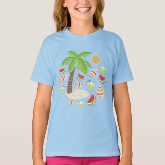 Summer Memories gekleurd T-shirt (Voorkant)
