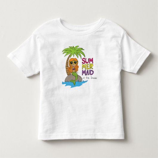 Summer Mermaid Cute Toddler T-Shirt White (Voorkant)