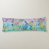 Summer Mermaid Glitter Scales #1 (Faux Glitter) Lichaamskussen (Achterkant)