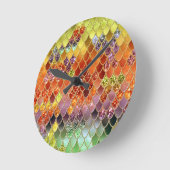 Summer Mermaid Glitter Scales #2 (Faux Glitter) Ronde Klok (Hoek)