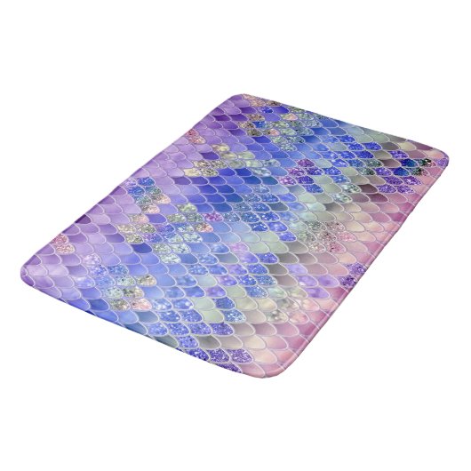 Summer Mermaid Glitter Scales #3 (Faux Glitter) Badmat (Gekanteld)
