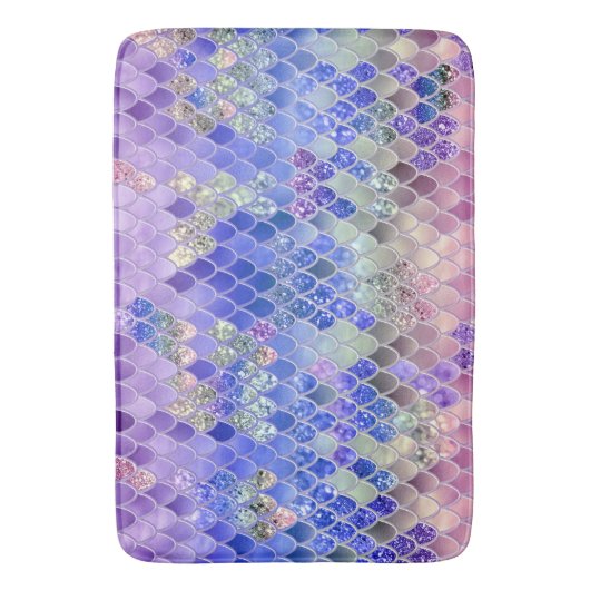 Summer Mermaid Glitter Scales #3 (Faux Glitter) Badmat (Voorkant Verticaal)