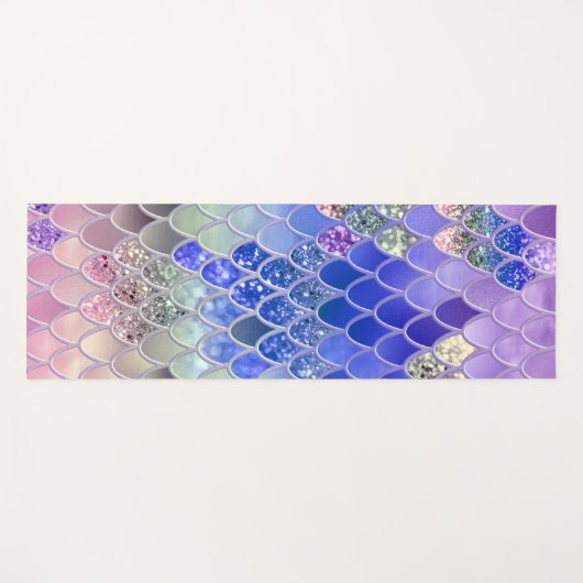 Summer Mermaid Glitter Scales #3 (Faux Glitter) Yogamat (Voorkant (horizontaal))