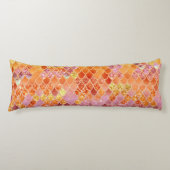 Summer Mermaid Glitter Scales #4 (Faux Glitter) Lichaamskussen (Voorkant)