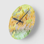 Summer Mermaid Glitter Scales #5 (Faux Glitter) Ronde Klok (Hoek)