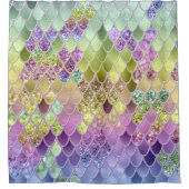 Summer Mermaid Glitter Scales #6 (Faux Glitter) Douchegordijn (Voorkant)