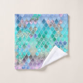 Summer Mermaid Glitter Scales #8 (Faux Glitter) Bad Handdoek (Wasdoekje)