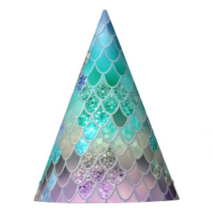 Summer Mermaid Glitter Scales #8 (Faux Glitter) Feesthoedjes