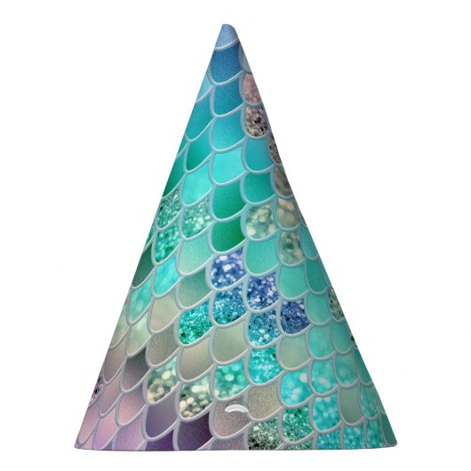 Summer Mermaid Glitter Scales #8 (Faux Glitter) Feesthoedjes (Rechts)