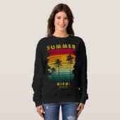 Summer Miami Florida Beach Sunset Retro Trui (Voorkant volledig)