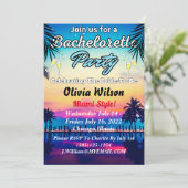 Summer Miami Weekend Beach Bachelorette Party Kaart (Staand voorkant)