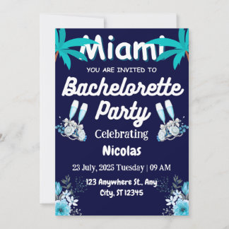 Summer Miami Weekend Beach Bachelorette Party Kaart