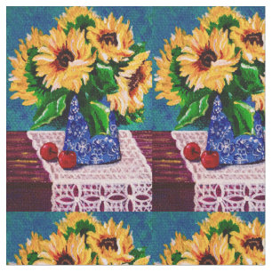 Summer Mini Sunflower en Lace Fabric Stof