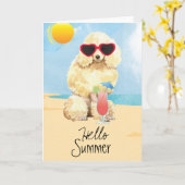 Summer Miniature Poodle Kaart (Gele Bloem)