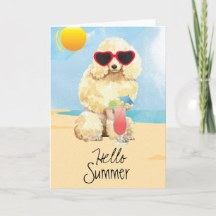 Summer Miniature Poodle Kaart