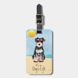 Summer Miniature Schnauzer Bagagelabel