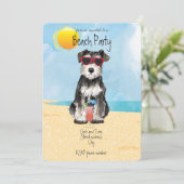 Summer Miniature Schnauzer Beach Party Feestdagenkaart (Staand voorkant)