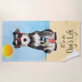 Summer Miniature Schnauzer Beach Towel Strandlaken (Voorkant)