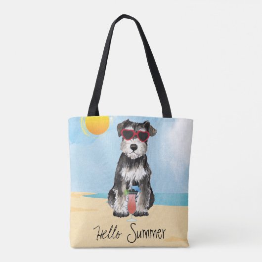 Summer Miniature Schnauzer Canvas tas (Achterkant)