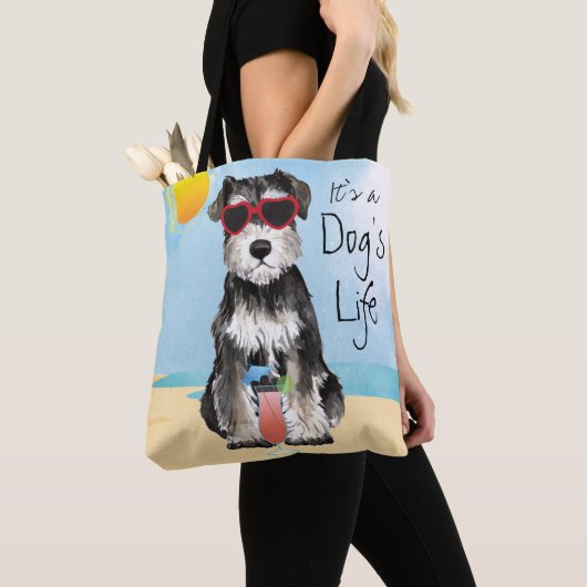 Summer Miniature Schnauzer Canvas tas (Dichtbij)