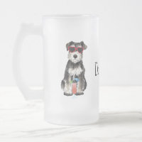 Summer Miniature Schnauzer Frosted Glass Mok