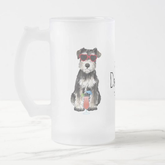 Summer Miniature Schnauzer Frosted Glass Mok (Links)