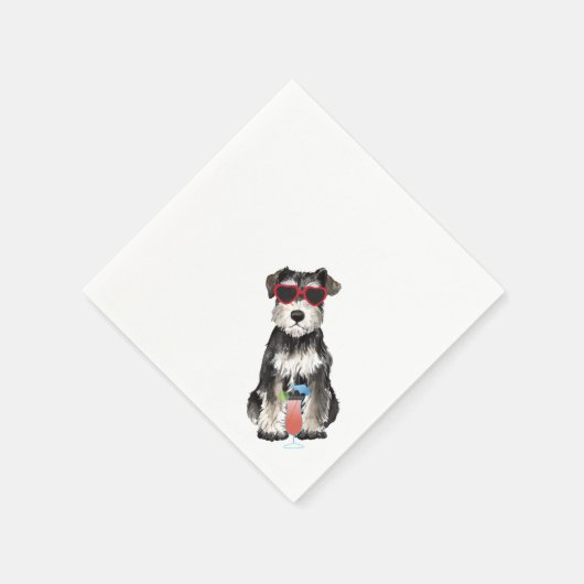Summer Miniature Schnauzer Napkins Servet (Hoek)
