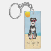 Summer Miniature Schnauzer Sleutelhanger (Voorkant Links)