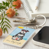 Summer Miniature Schnauzer Sleutelhanger (Voorkant Rechts)