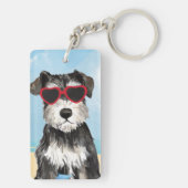 Summer Miniature Schnauzer Sleutelhanger (achterkant)