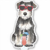 Summer Miniature Schnauzer Vinyl Sticker (Voorkant)
