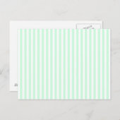 Summer Mint Bleek Green Mint & White Stripe Briefkaart (Voorkant / Achterkant)