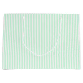 Summer Mint Bleek Green Mint & White Stripe Large Cadeautasje