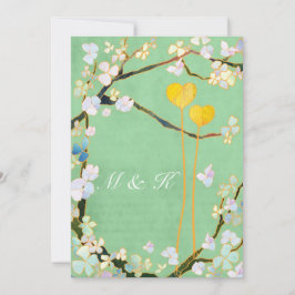 Summer Mint Green Floral Wedding Kaart