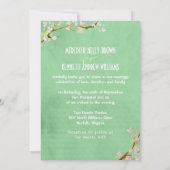 Summer Mint Green Floral Wedding Kaart (Achterkant)