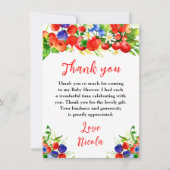 Summer Mixed Berries Baby Shower Bedankkaart (Voorkant)