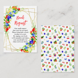 Summer Mixed Berries Baby Shower Book Request Informatiekaartje