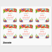 Summer Mixed Berries Baby Shower Bookplate Vierkante Sticker (Vel)